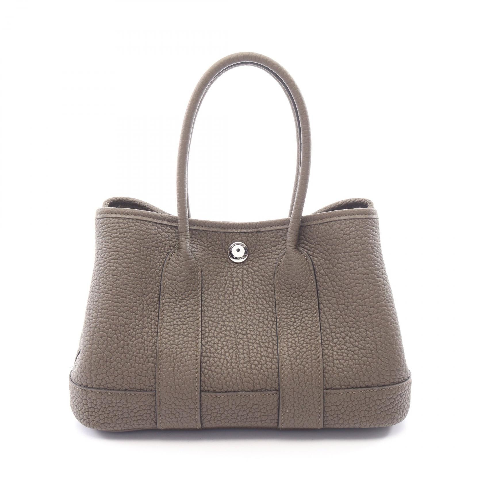 エルメス HERMES ネオガーデン23 ハンドバッグ バッグ レザー ネゴンダ ネゴンダ ヴェール レディース グレー系 【中古】