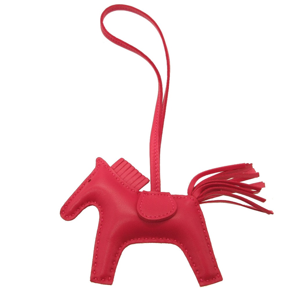 エルメス  ロデオチャームPM  バッグチャーム レザー  ローズ