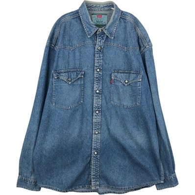 古着 リーバイス Levi's 長袖 デニムウエスタンシャツ メンズXL相当/eaa652165