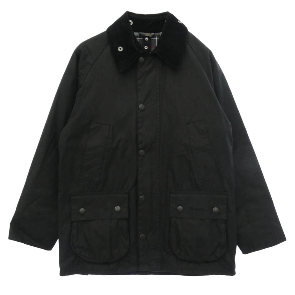 Barbour バブアー 2102048 英国製 BEDALE ビデイル オイルド ワックスコットン 裏地チェック ジャケット ブラック系 36【中古】