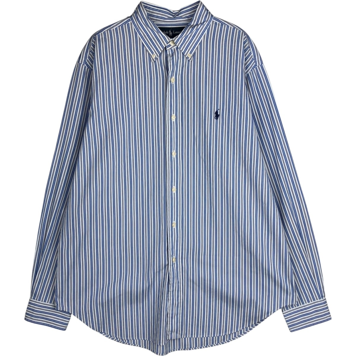 古着 ラルフローレン Ralph Lauren CLASSIC FIT クラシックフィット 長袖 ボタンダウンストライプシャツ メンズL相当/eaa628965