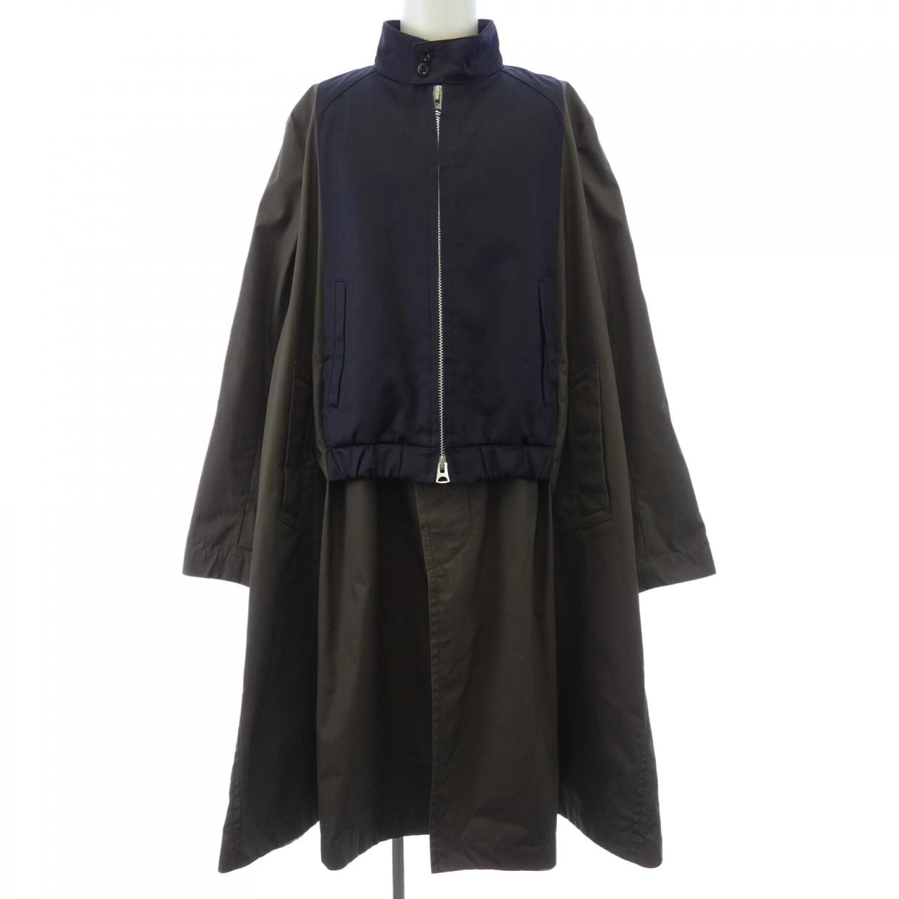 sacai Cotton Chino x Cotton Gabardine Coat "Navy/Dark Khaki"