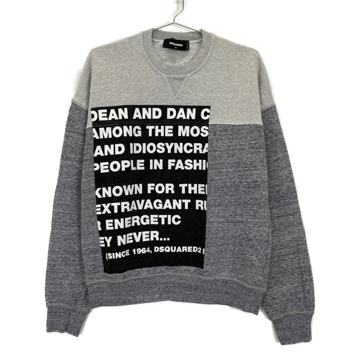 ディースクエアード S74GU0516 グレー ドッキング スウェットシャツ S