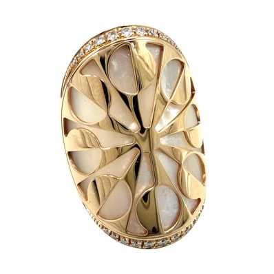 BVLGARI ブルガリ 指輪 インタルシオ リング ジュエリー アクセサリー 18金PG Au750 57サイズ K18ピンクゴールド シェル ダイヤモンド 約17号 レディース 約13.7g【中古品】