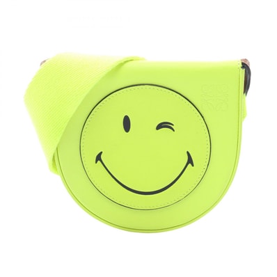 ロエベ LOEWE スマイリーワールド ヒール ポーチ スモール ネオンカラー ショルダーバッグ バッグ レザー レディース イエロー系 C661T14X11 【中古】