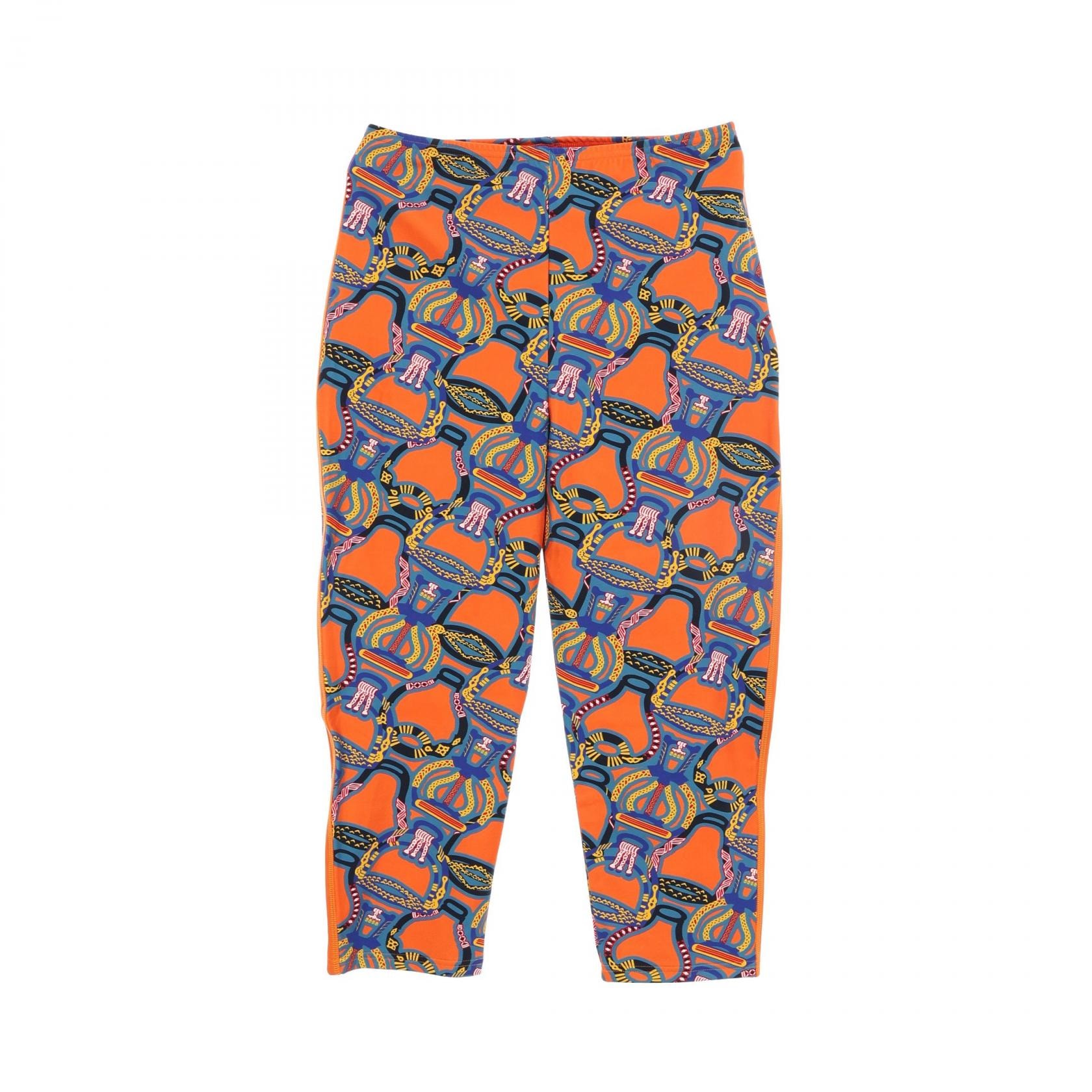 エルメス HERMES カプリ パンツ 衣料品 ボトムス ナイロン オレンジ レディース オレンジ系 / ブルー系 / マルチカラー 【中古】