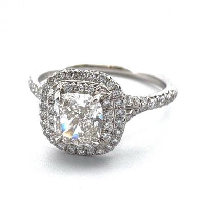 ティファニー Pt950 ソレスト ダイヤモンド クッションカット リング・指輪 13号 正規品 TIFFANY&Co.【鑑定済み】