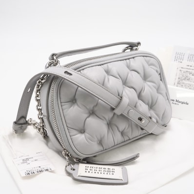 美品 MAISON MARGIELA メゾンマルジェラ Glam Slam ベルトバッグ ミニ SB1WB0008P6434 ショルダーバッグ グレー レザー レディース