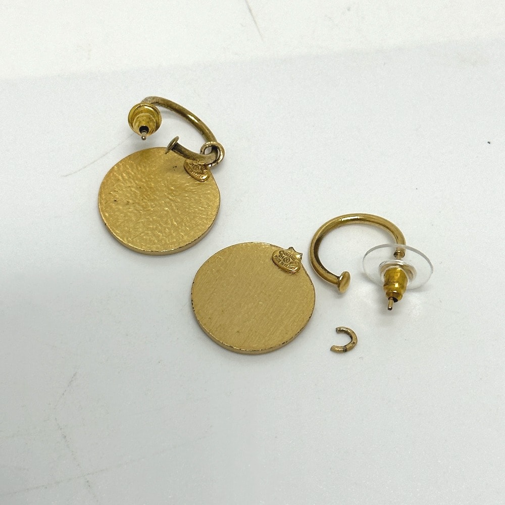 シャネル CHANEL ココマーク CC 01P ピアス GP レッド