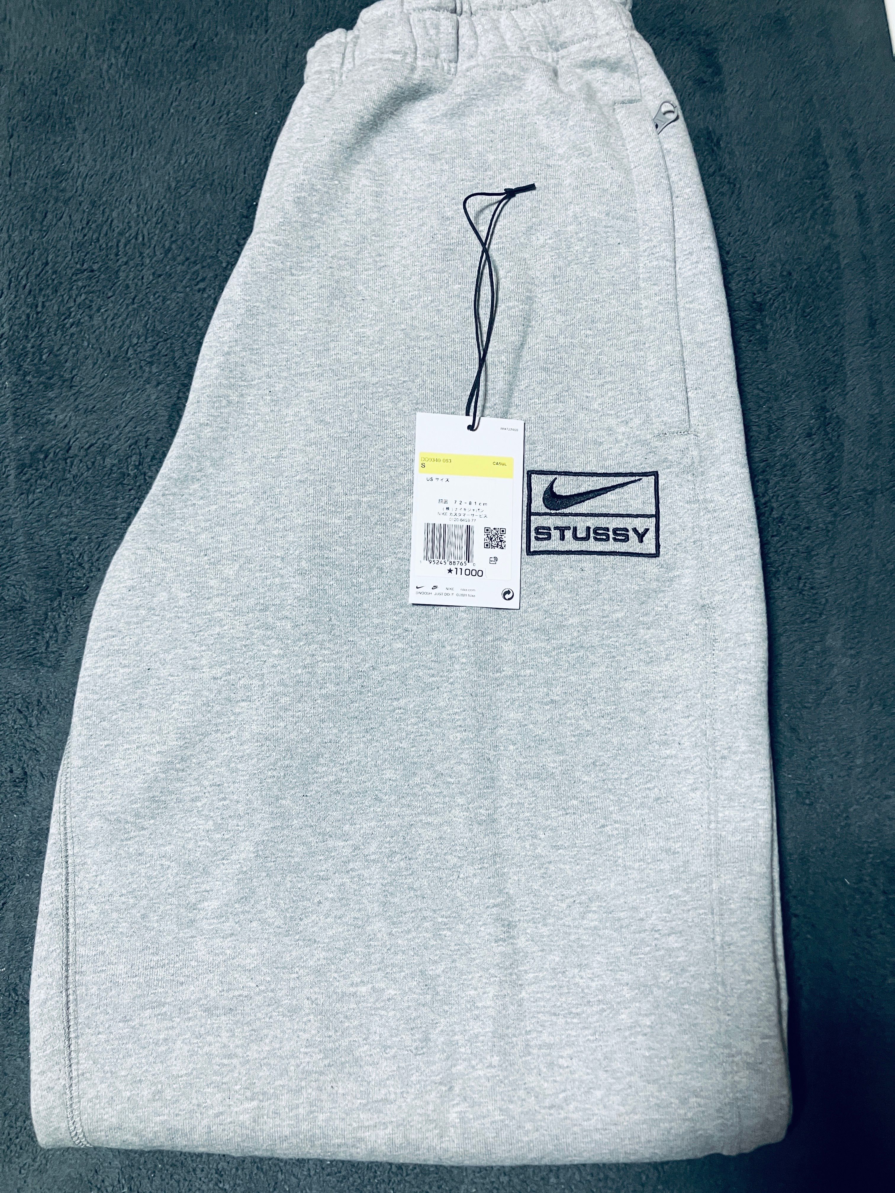 Stussy x Nike Fleece Pants (US Size) "Grey" DO9340-063