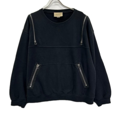 グッチ 22AW 715897 ブラック ロゴ メタモルフォーシ スウェットシャツ L