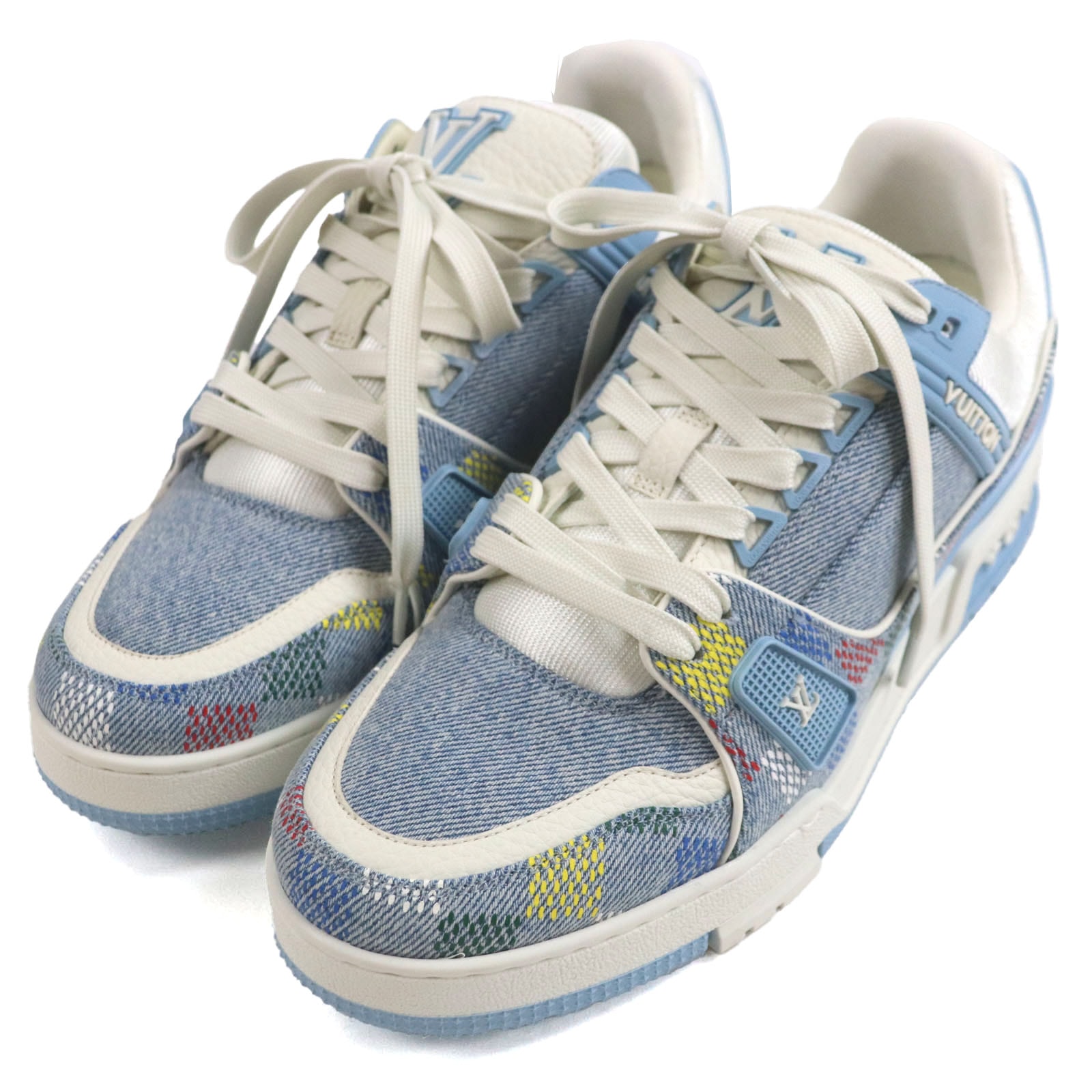 極美品 ルイヴィトン
 ローカットスニーカー LVトレーナー アイスブルー メンズ 6