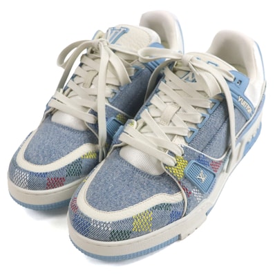 極美品 ルイヴィトン
ローカットスニーカー LVトレーナー アイスブルー メンズ 6