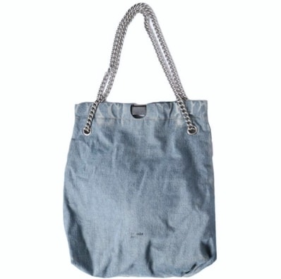 BALENCIAGA バレンシアガ イタリア製 Crush Denim Tote Bag Midium クラッシュ デニムトートバッグ ミディアム 742941 Indigo チェーン ショルダー カバン g27619