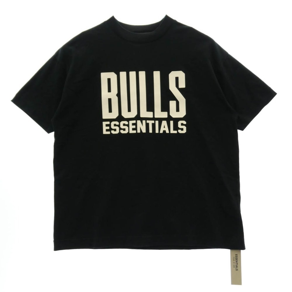 FEAR OF GOD フィアオブゴッド ESSENTIALS エッセンシャルズ NBA Bulls Tee シカゴ ブルズ プリント クルーネック 半袖 Tシャツ ブラック系 S【中古】