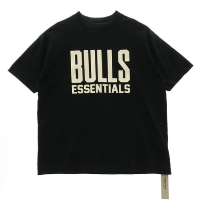 FEAR OF GOD フィアオブゴッド ESSENTIALS エッセンシャルズ NBA Bulls Tee シカゴ ブルズ プリント クルーネック 半袖 Tシャツ ブラック系 S【中古】