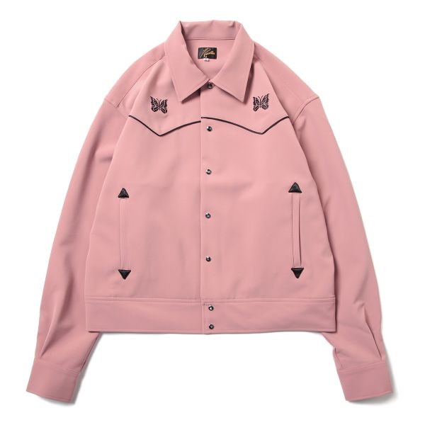 新品 Needles ニードルス 23SS 日本製 Piping Cowboy Jacket - PE/PU Double Cloth パイピングカウボーイジャケット MR201 S Pink ウエスタン アウター g25751