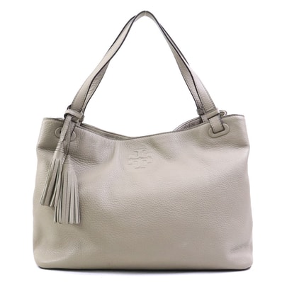 トリーバーチ Tory Burch ハンドバッグ レザー グレージュ レディース【中古】 r10692a
