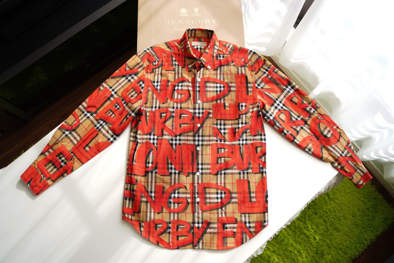 BURBERRY Stretch Cotton Check Shirt 