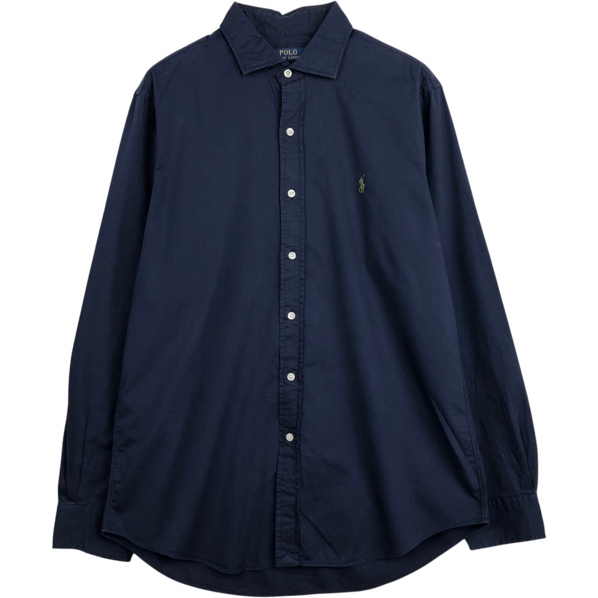 古着 ラルフローレン Ralph Lauren POLO RALPH LAUREN ワイドカラー 長袖 コットンシャツ メンズL相当/eaa663086