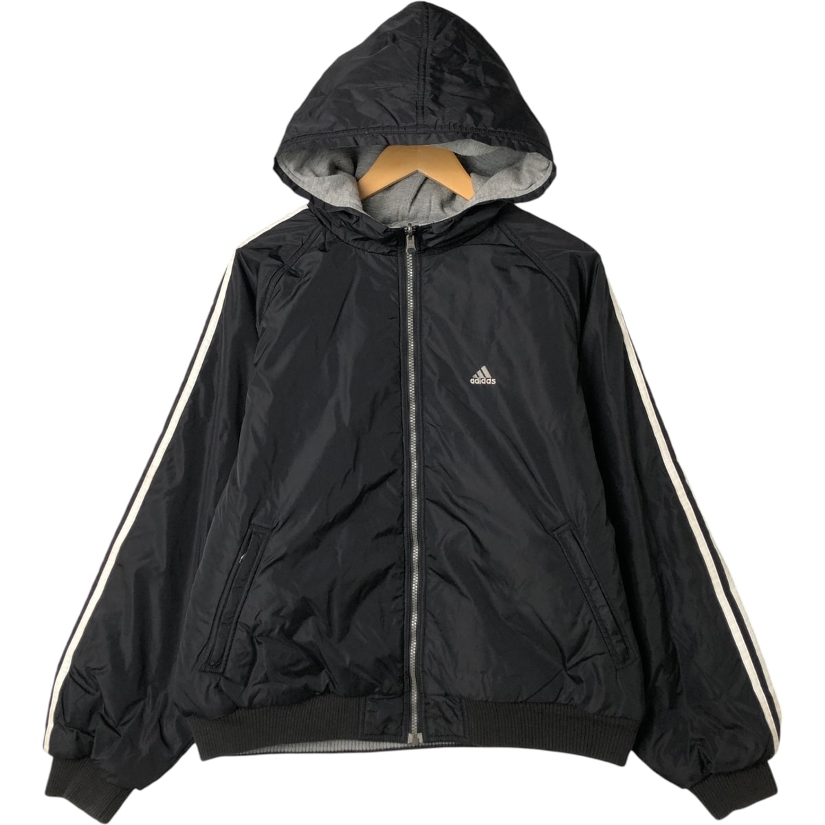 古着 90年代 アディダス adidas リバーシブル バックロゴ 中綿パーカー パファージャケット メンズM相当 ヴィンテージ/eaa551431