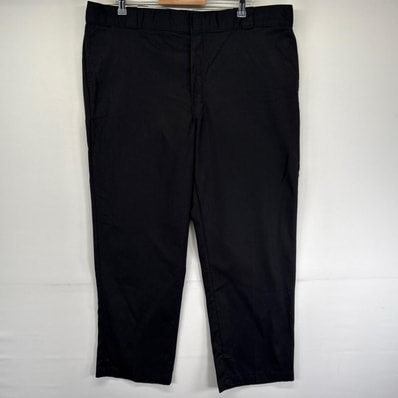 古着 ディッキーズ Dickies パンツ ワークパンツ 874 作業着 ワンポイント 大きいサイズ ジッパーフライ W42 L30 ブラック系 メンズ