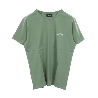 アーペーセー A.P.C. プリントロゴ クルーネック 半袖Tシャツ 衣料品 トップス コットン メンズ グリーン系 【中古】