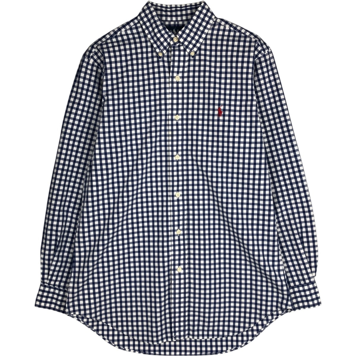 古着 ラルフローレン Ralph Lauren CLASSIC FIT クラシックフィット ギンガムチェック 長袖 ボタンダウンチェックシャツ メンズM相当/eaa629077
