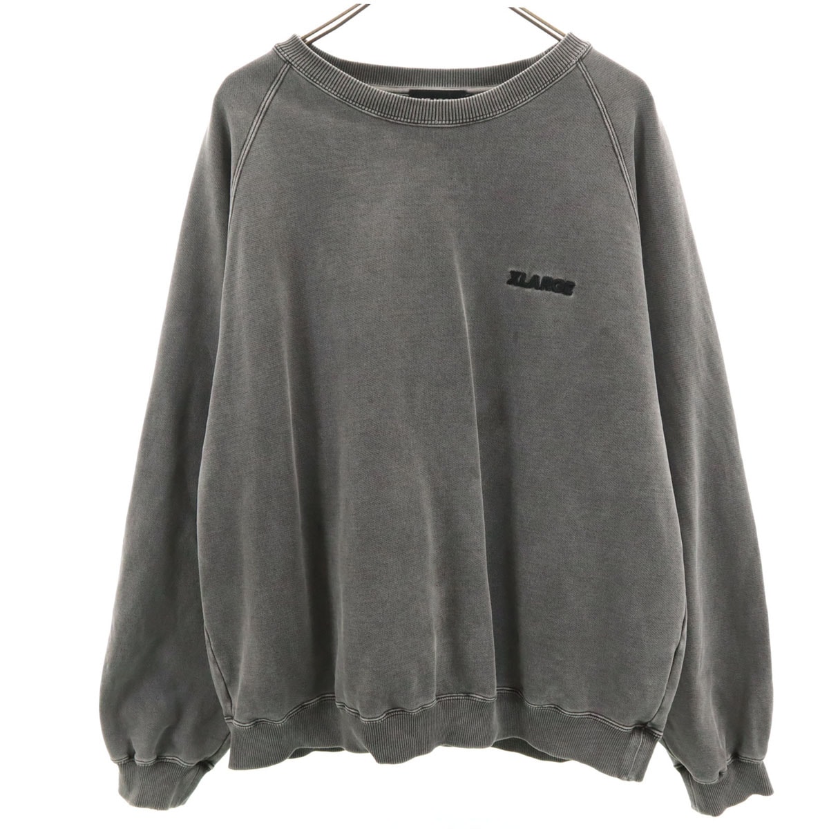 XLARGE エクストララージ 長袖 オーバーダイ加工 スウェット トレーナー L グレー