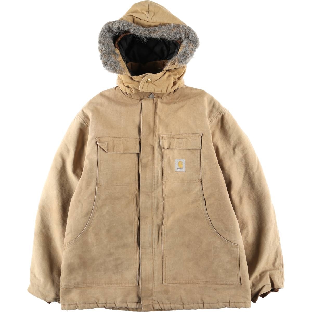 古着 カーハート Carhartt 中綿入り フード付き トラディショナルコート ダックワークジャケット メンズXL相当/eaa608892