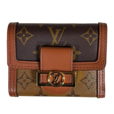 ルイヴィトン ポルトフォイユドーフィーヌ コンパクト モノグラムリバース 三つ折り財布 M68725 レディース LOUIS VUITTON 中古