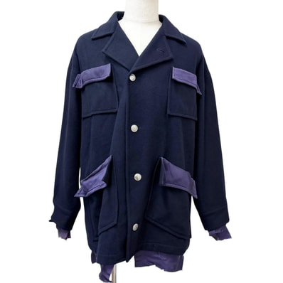 美品 サルバム ジャケット OVER BLOUSON JACKET ネイビー