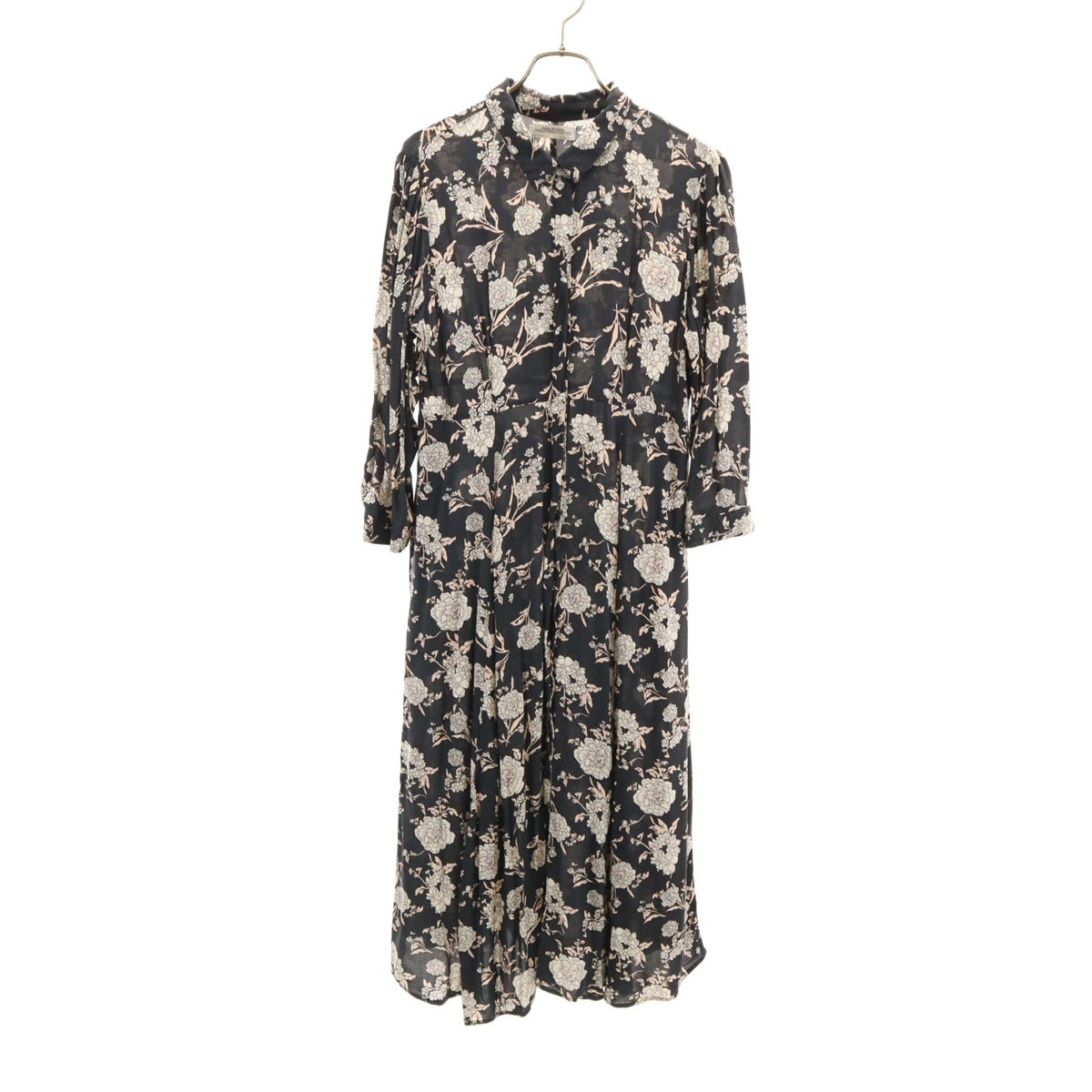 ZARA WOMAN ザラウーマン 花柄 長袖 シャツワンピース L ブラック