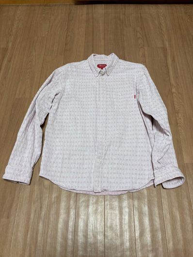 Supreme Jacquard Logos Denim Shirt "Pink"