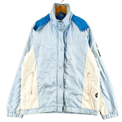 MONCLER モンクレール ブランドロゴ 秋冬 AW ナイロンジャケット ナイロン ライトブルー レディース 胸囲85 身長160 スキーウェア【古着】【中古】