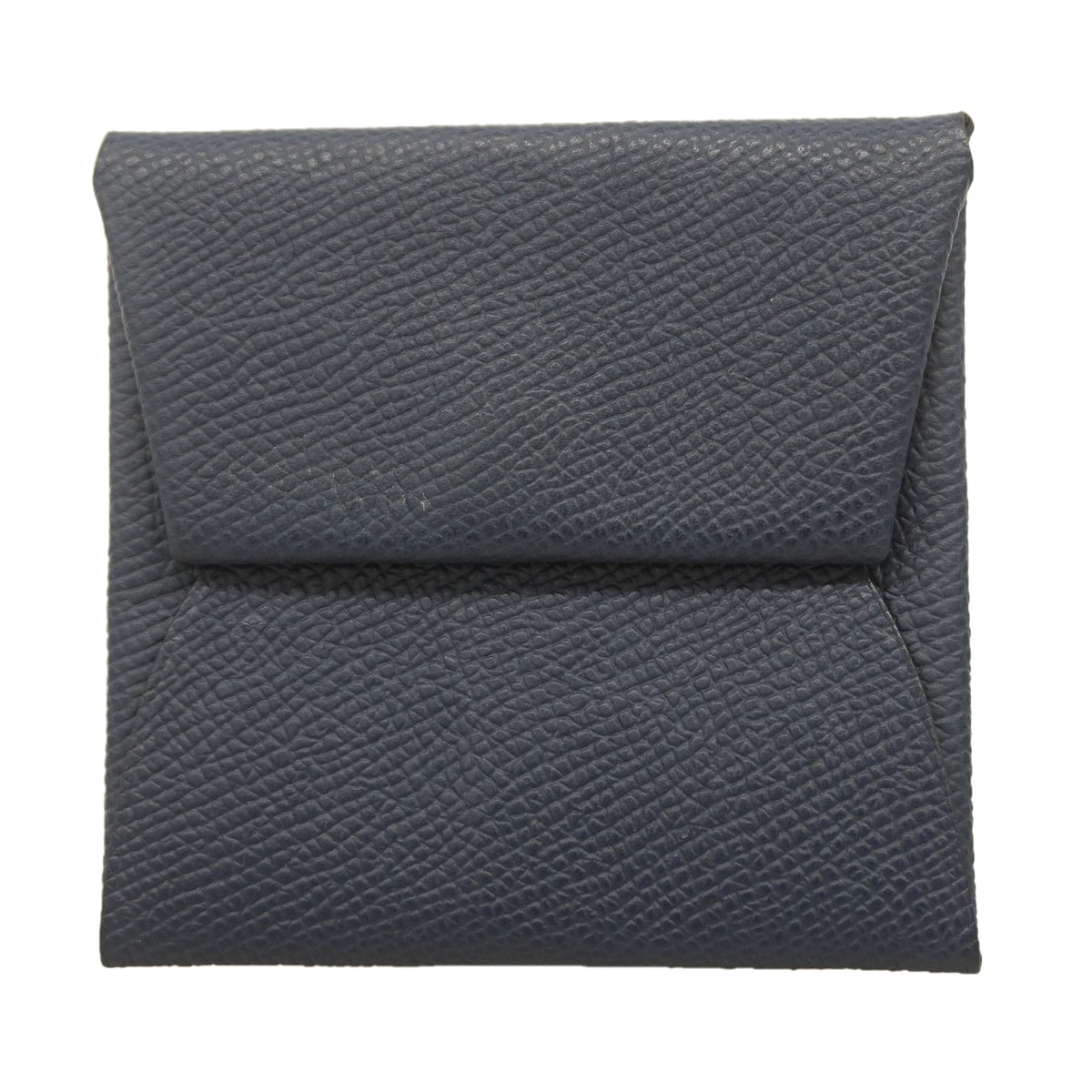 【6kc2937】エルメス コインケース バスティア ヴォーエプソン ブルーネイビー シルバー金具 W刻印【中古】メンズ レディース ユニセックス