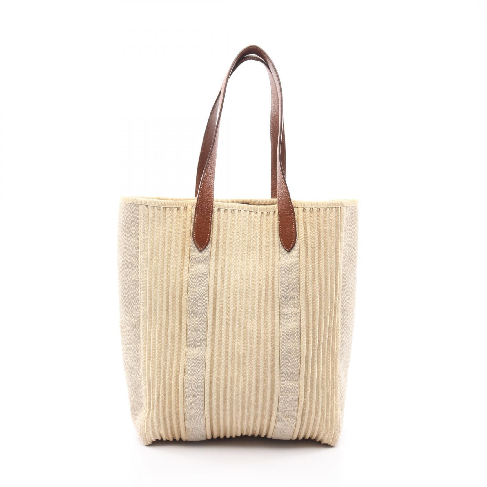 エルメス HERMES カバス カリカット トートバッグ バッグ キャンバス レザー □L刻印(2008年製造) レディース ベージュ系 / ブラウン系 055044CA 【中古】