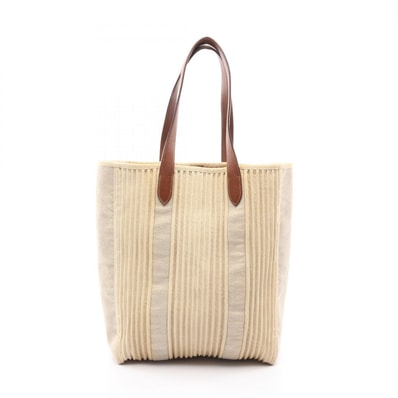 エルメス HERMES カバス カリカット トートバッグ バッグ キャンバス レザー □L刻印(2008年製造) レディース ベージュ系 / ブラウン系 055044CA 【中古】