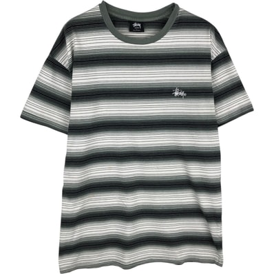 古着 ステューシー STUSSY マルチボーダー サーフ スケートTシャツ メンズS相当/eaa626077