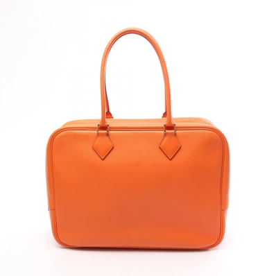 エルメス HERMES プリュム32 ハンドバッグ バッグ ヴォースイフト ヴォースイフト オレンジ □B刻印(1998年製造) レディース オレンジ系 【中古】