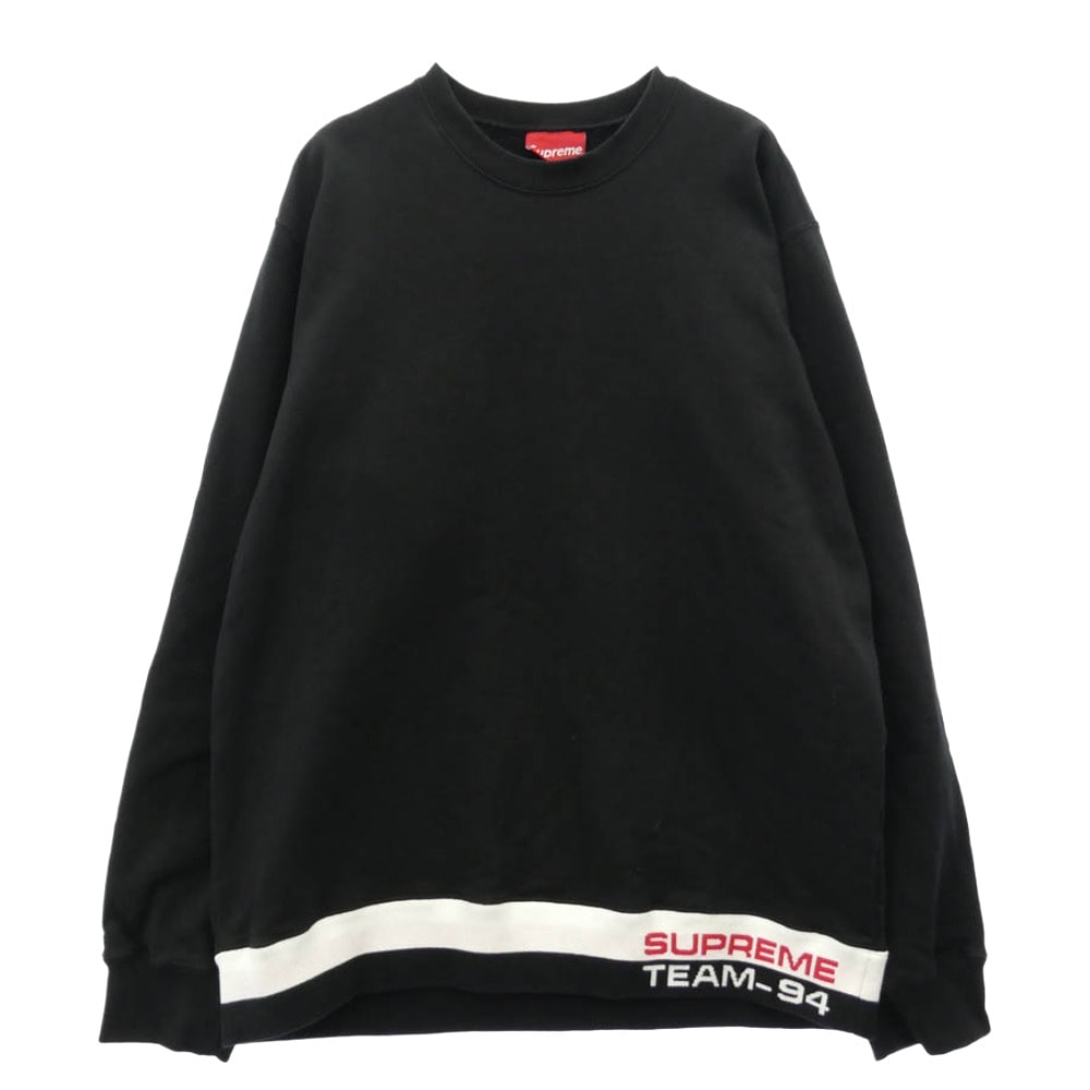 Supreme シュプリーム スウェット 19SS Rib Stripe Crewneck リブストライプ クルーネック スウェット ブラック系 L【美品】【中古】