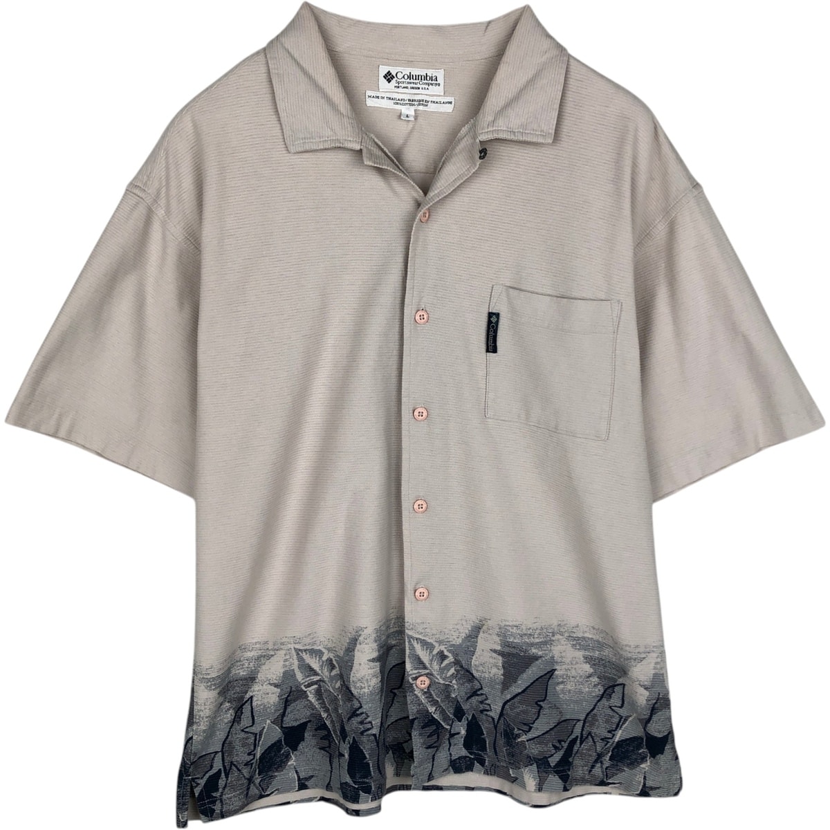 古着 90~00年代 コロンビア Columbia ボーダー柄 半袖 オープンカラー シャツ メンズL相当 ヴィンテージ/eaa633300