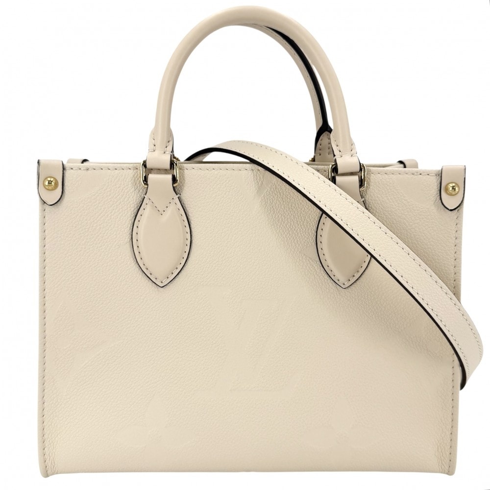 LOUIS VUITTON ルイヴィトン 2WAY モノグラムアンプラント オンザゴー PM ハンドバッグ ショルダーバッグ 肩掛け 斜め掛け クリームベージュ M46569    クレーム ゴールド金具 レディース 美品【中古品】
