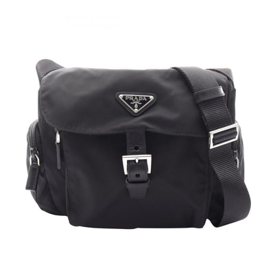 プラダ PRADA TESSUTO CALF ショルダーバッグ バッグ ナイロン レザー レディース ブラック系 BT0501 【中古】