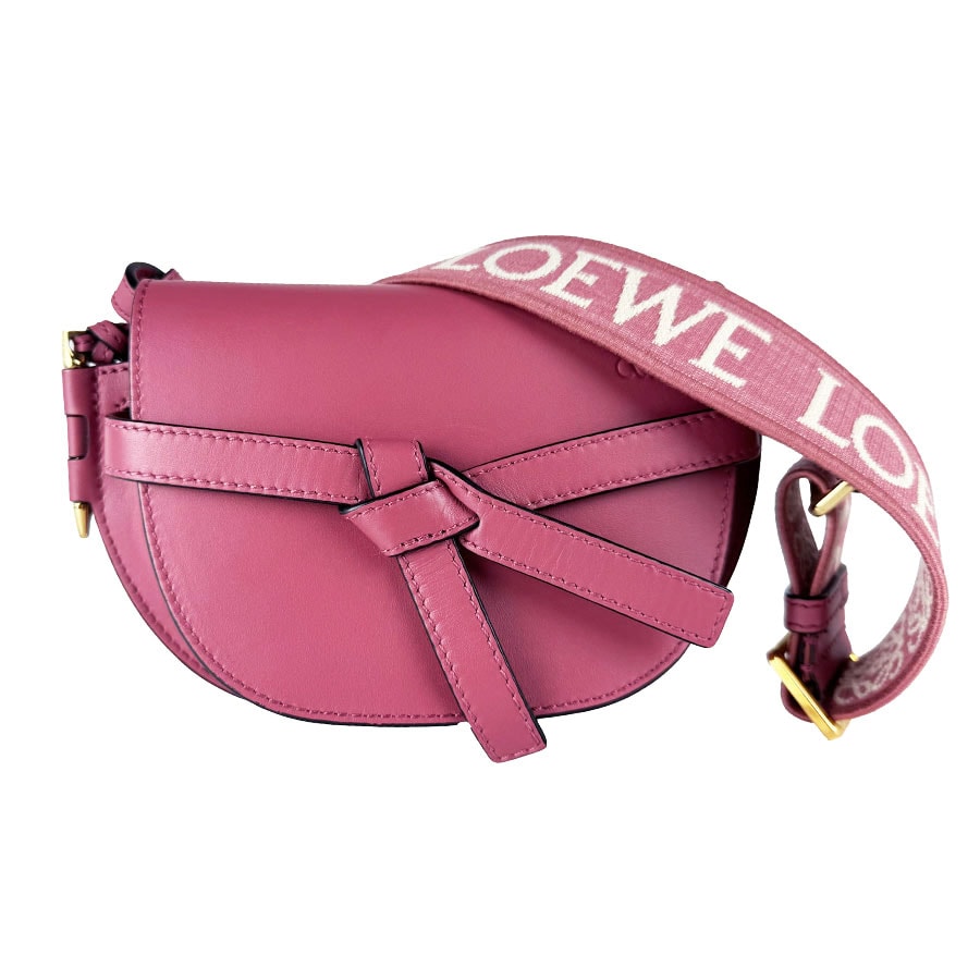 ロエベ LOEWE ショルダーバッグ ゲート デュアル ミニ レザー ピンク レディース【中古】 z10826