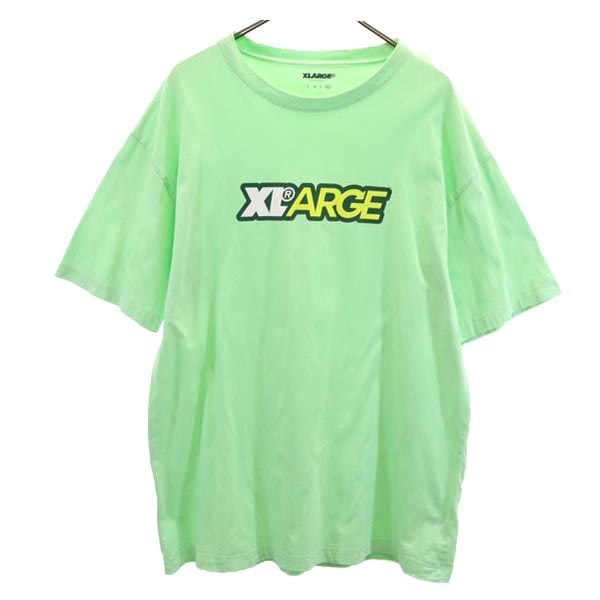 XLARGE エクストララージ ロゴプリント 半袖 Tシャツ XL 黄緑系