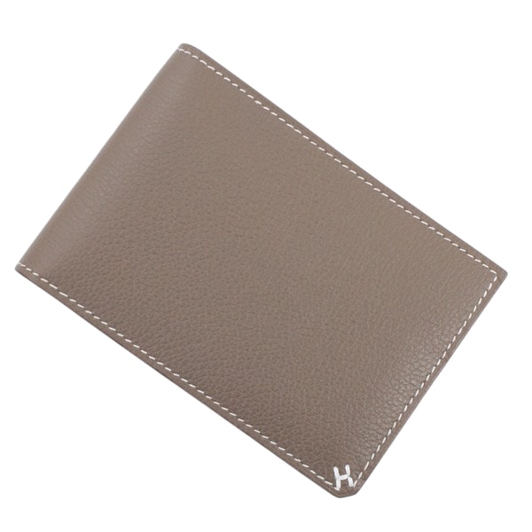 【新品】エルメス 二つ折り財布 カードケース HERMES Hセリエ オリゾンタル エトゥープ エバーカラー レザー 本革 カード入れのみ メンズ HERMES サイフ ビジネス スリム シンプル ブランド プレゼント