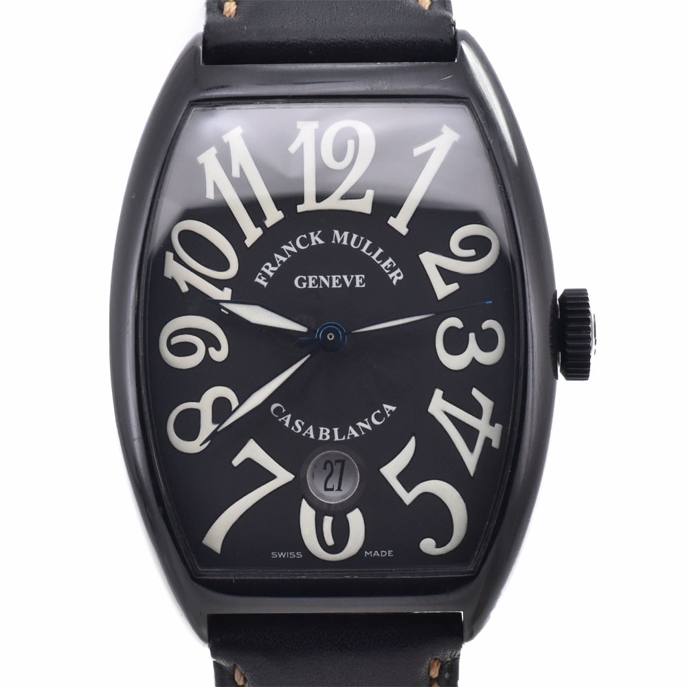 フランクミュラー FRANCK MULLER 6850 C DT B NR カサブランカ デイト ブラック 自動巻き メンズ 良品 腕時計 I#150119
