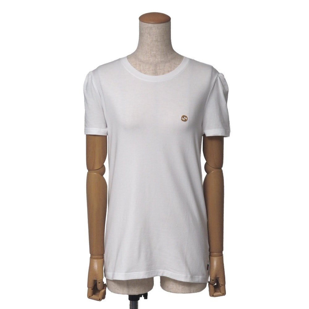 GUCCI グッチ 半袖Tシャツ サイズM メタル GGロゴ インターロッキングG イタリア製 ブランド古着【中古】20260901/RB0755