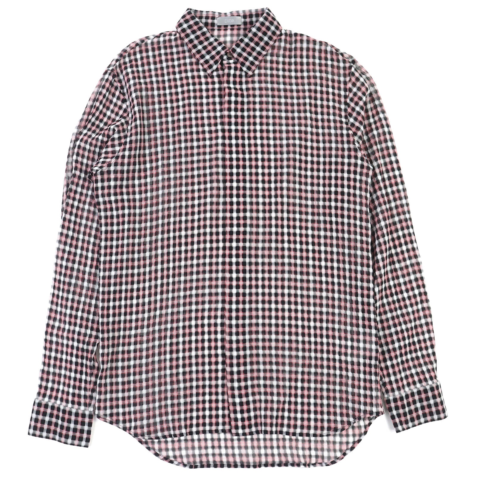 極美品 ディオールオム チェック柄 長袖シャツ 40 293C516A5571